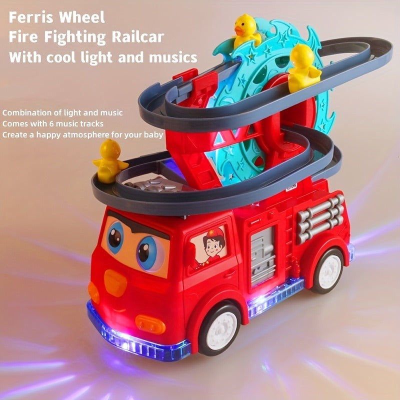 Fire Rail Car Duck Swivel Slide for Kids