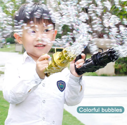 1 PC Gatling Bubble Machine 8 Hole Kids